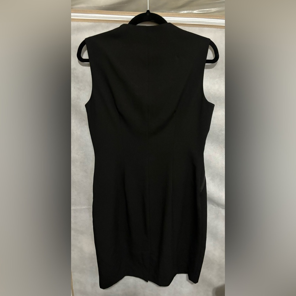 Calvin Klein High Neck Black Sleeveless  Dress with Zippers Size 10 - Picture 5 of 5